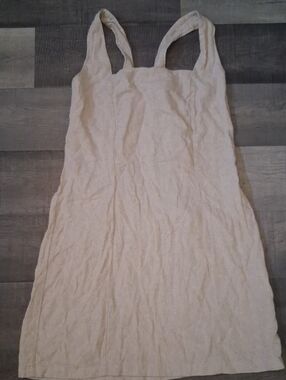 Old Navy Cream Sleeveless Tank Dress